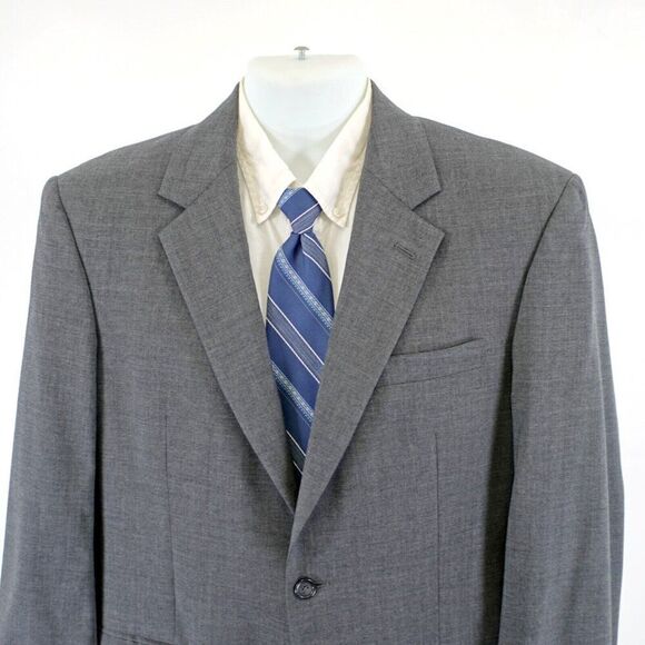 Jos A Bank Wool Gray‎ 40R 2 Button Suit Jacket / Blazer - Picture 1 of 12